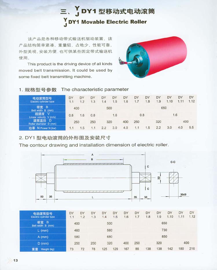 內(nèi)裝式電動滾筒